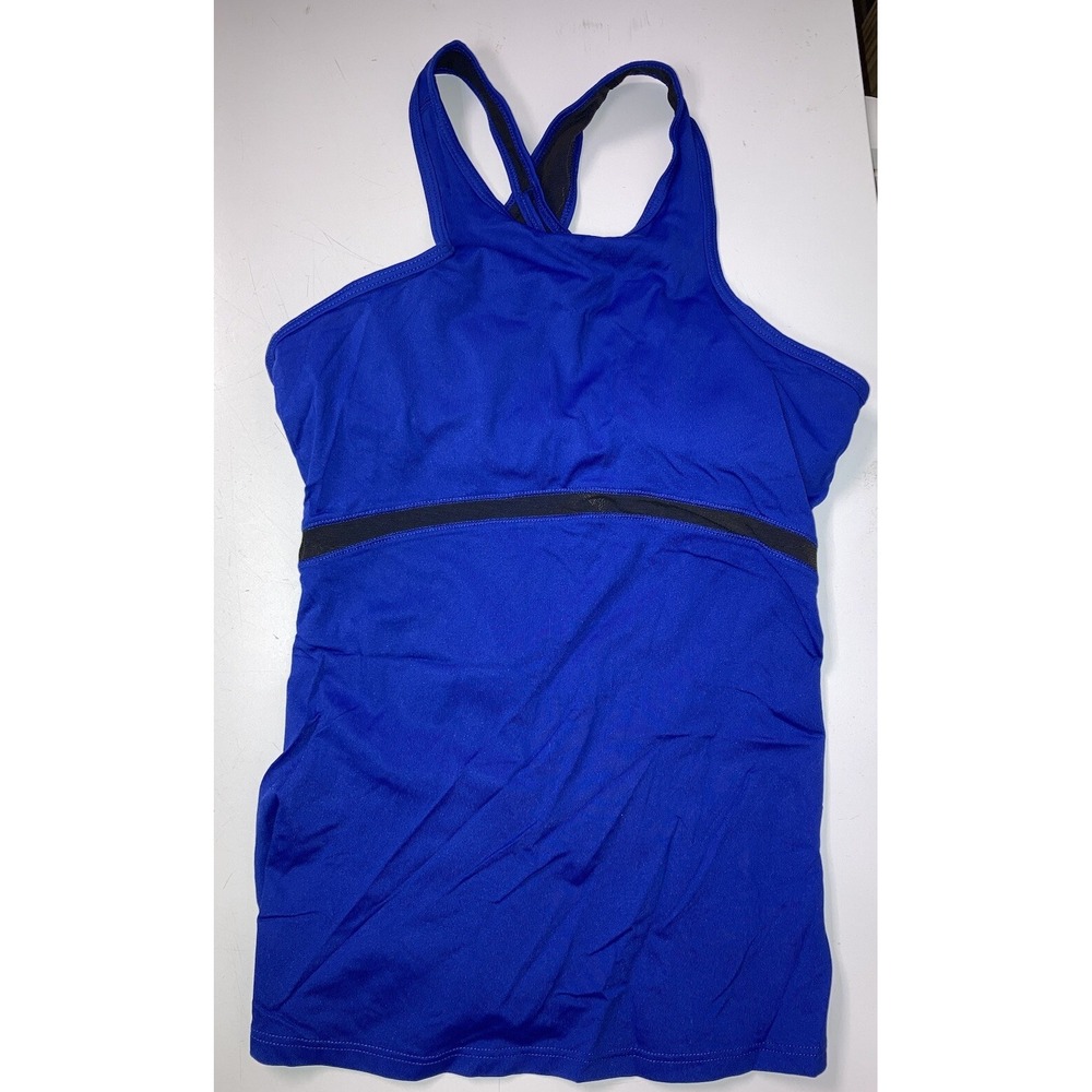 Lole Womens Tank Top Small Blue Stretchy Athletic UPF 50+ Workout Hiking Yoga